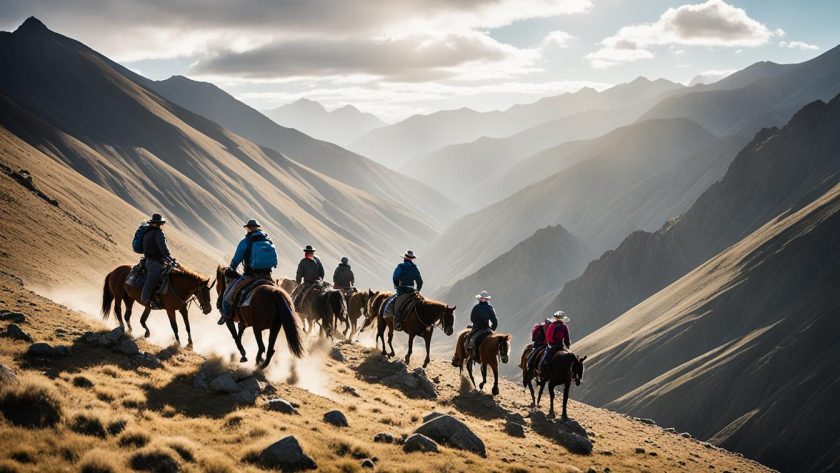 Expédition dans les montagnes sur un cheval mongole