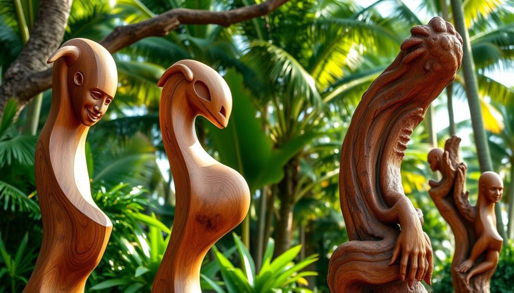 Sculptures en bois de Koa