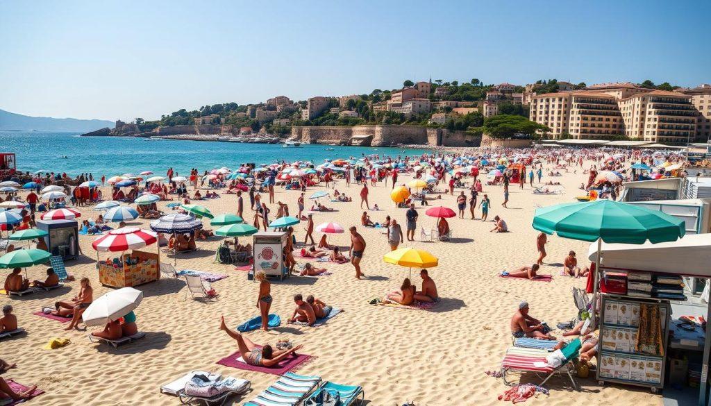 Équipements de plage à Saint-Tropez