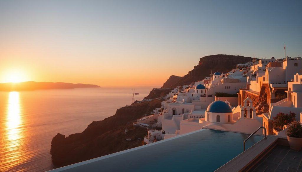coucher de soleil Santorin caldera