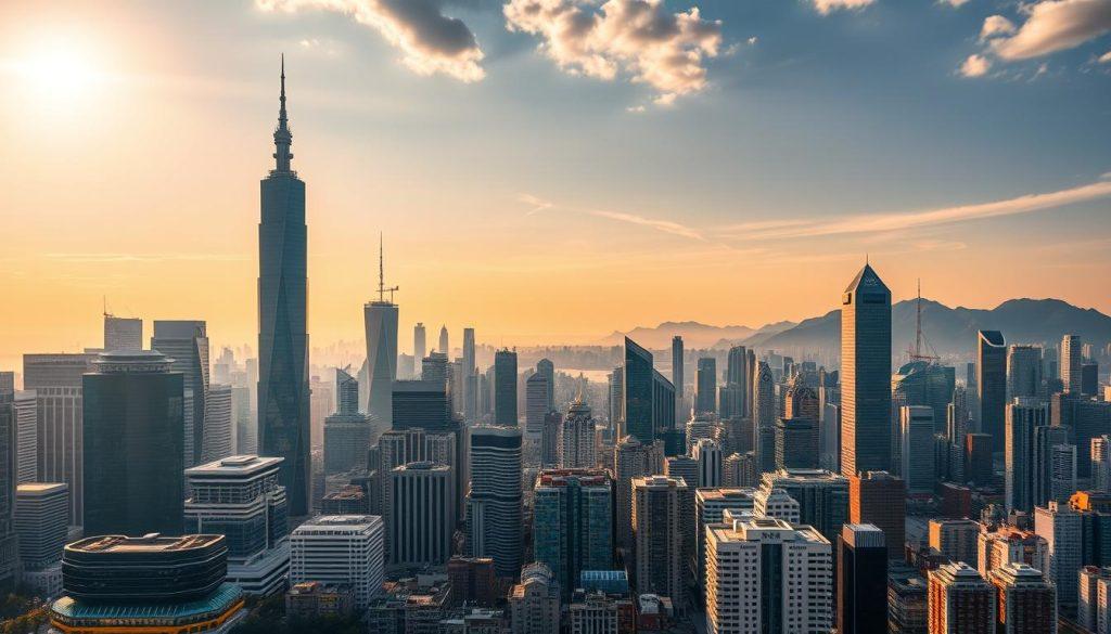 skyline moderne Shanghai Hong Kong
